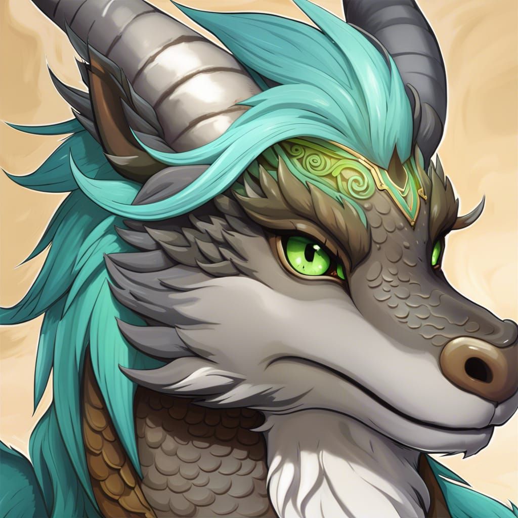 A portrait of a Chinese (Eastern) dragon.