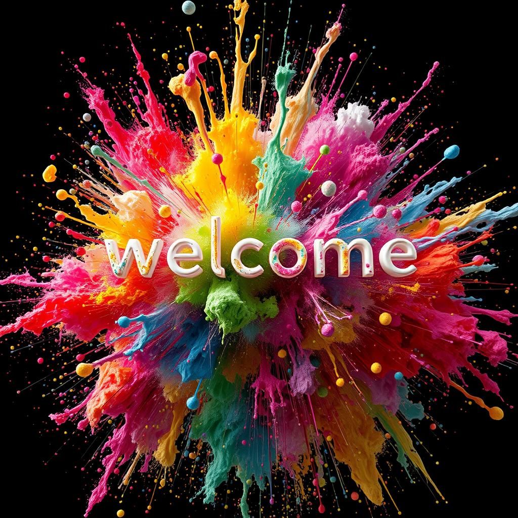 Vibrant Abstract Explosion in a Digital Art Style