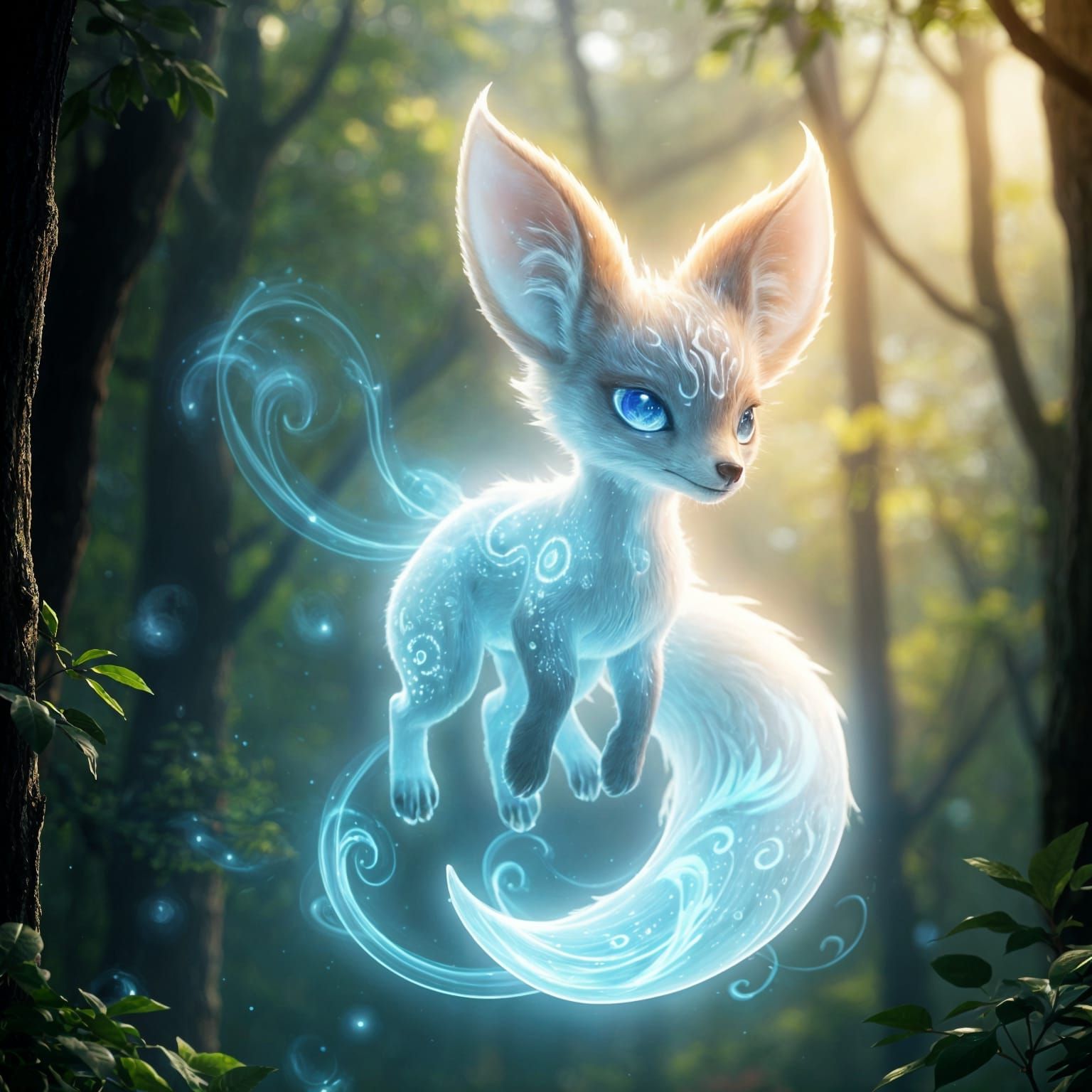 Celestial Fox Guardian Radiates Magical Power