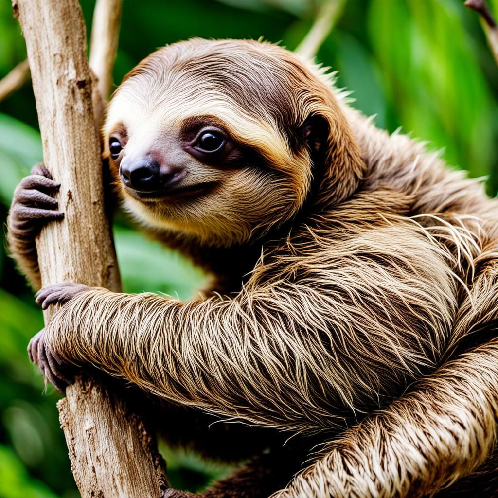 Adorable Baby Sloth in Photo Realism