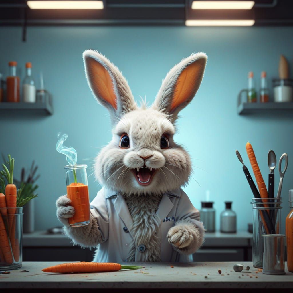 Mad Scientist Bunny Laughing Maniacally