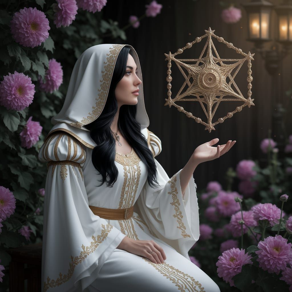 Renaissance Woman Observes Magical Artifact