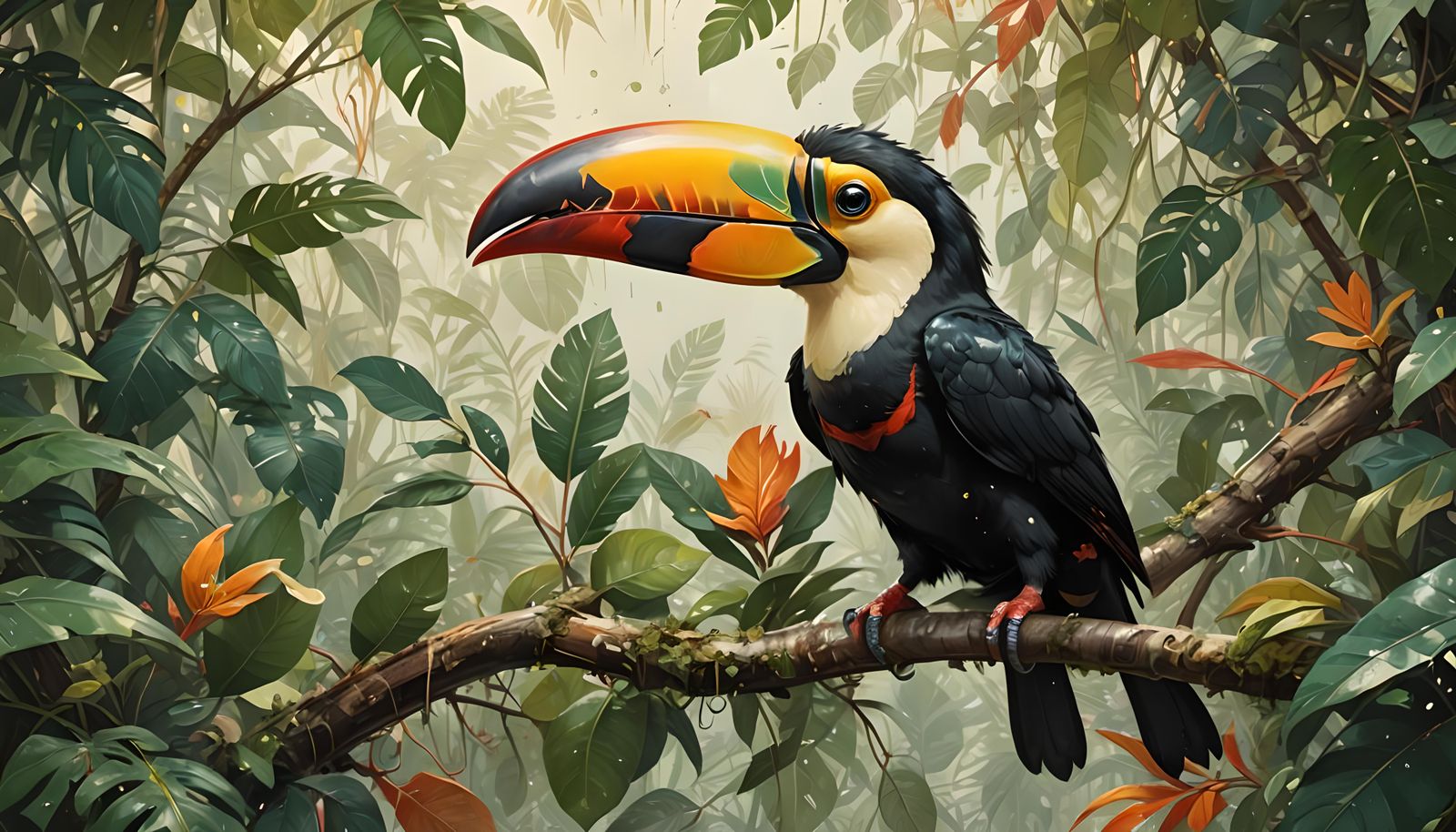 Adorable Toucan in Hyperrealistic Detailed Style