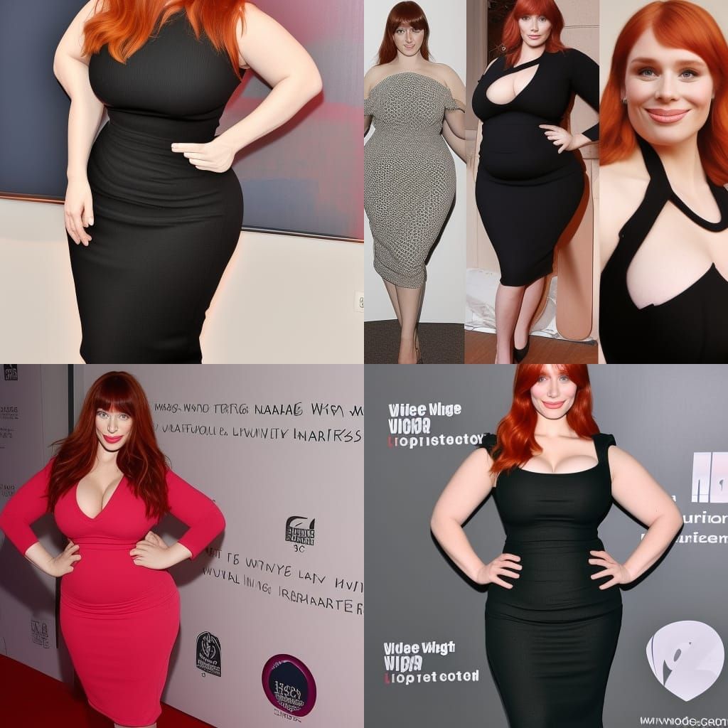 Curvy Model in Tight Dress and Pencil Skirt