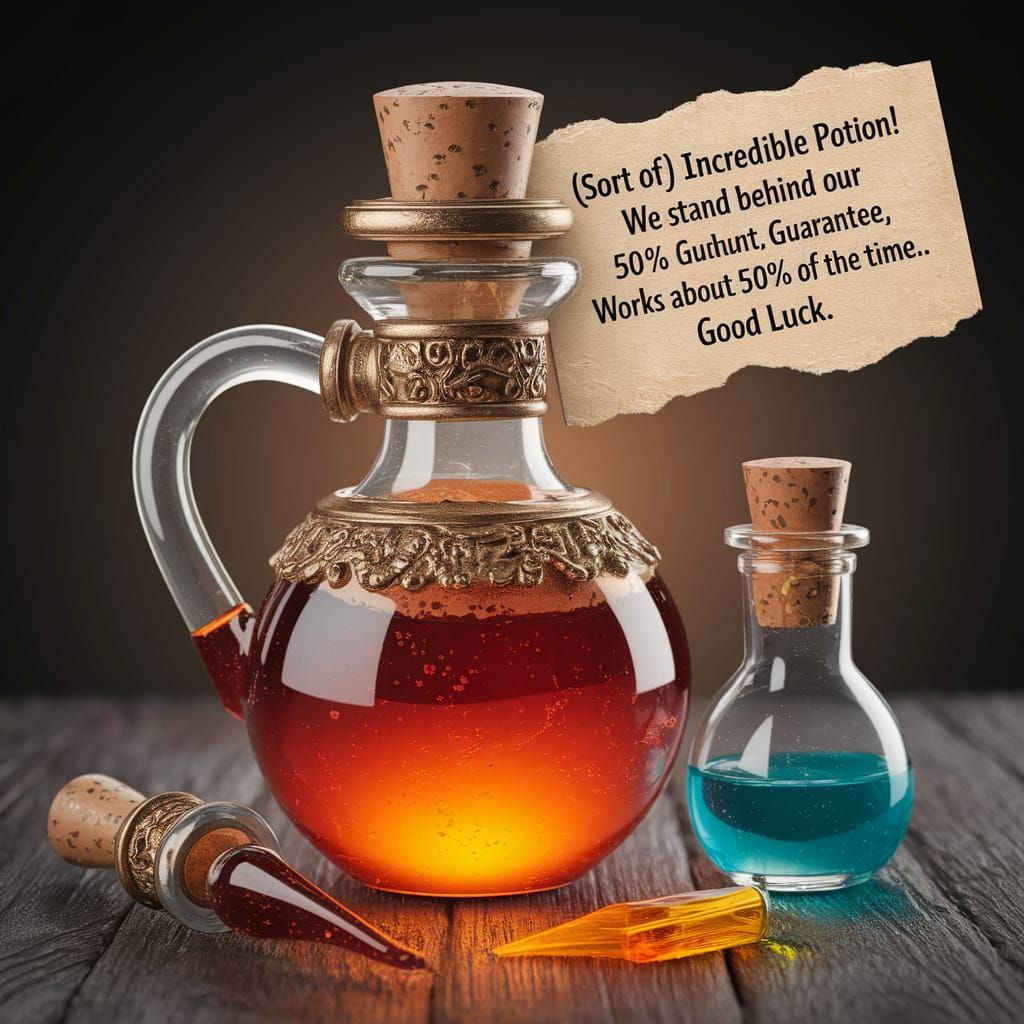 Enchanted Elixir in an Antique Apothecary Bottle