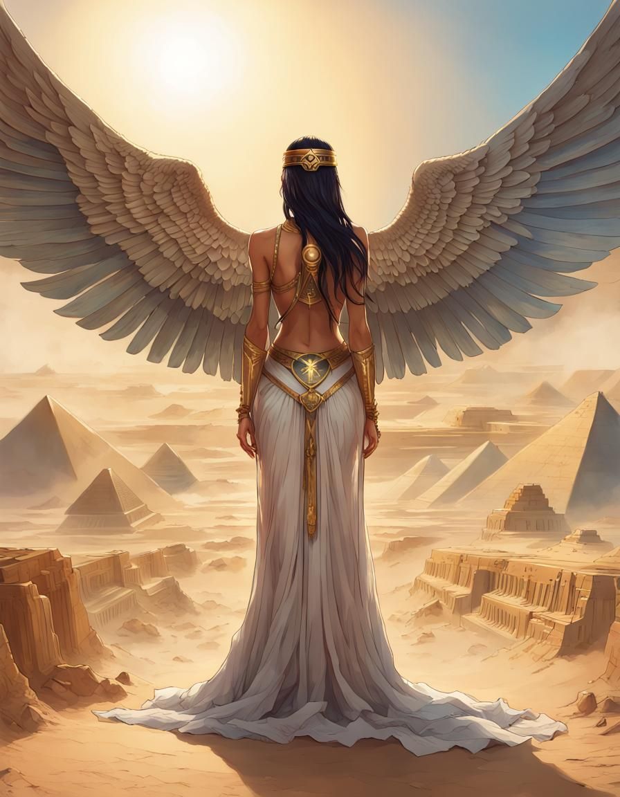 Isis Tarot Card: Mythological Desert Portrait