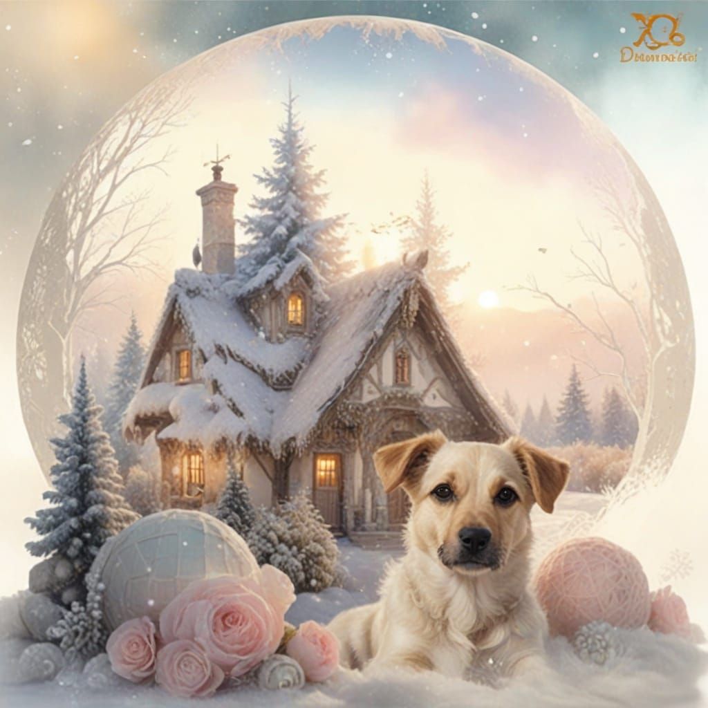 Dog Portrait in Semi-Realistic Digital Art Style