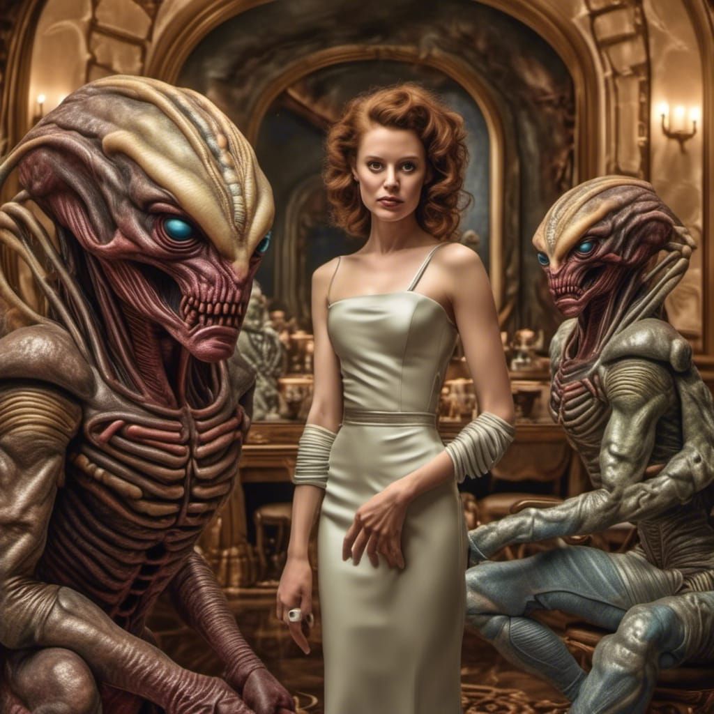 Smiling Aliens Party in a Super Cool House