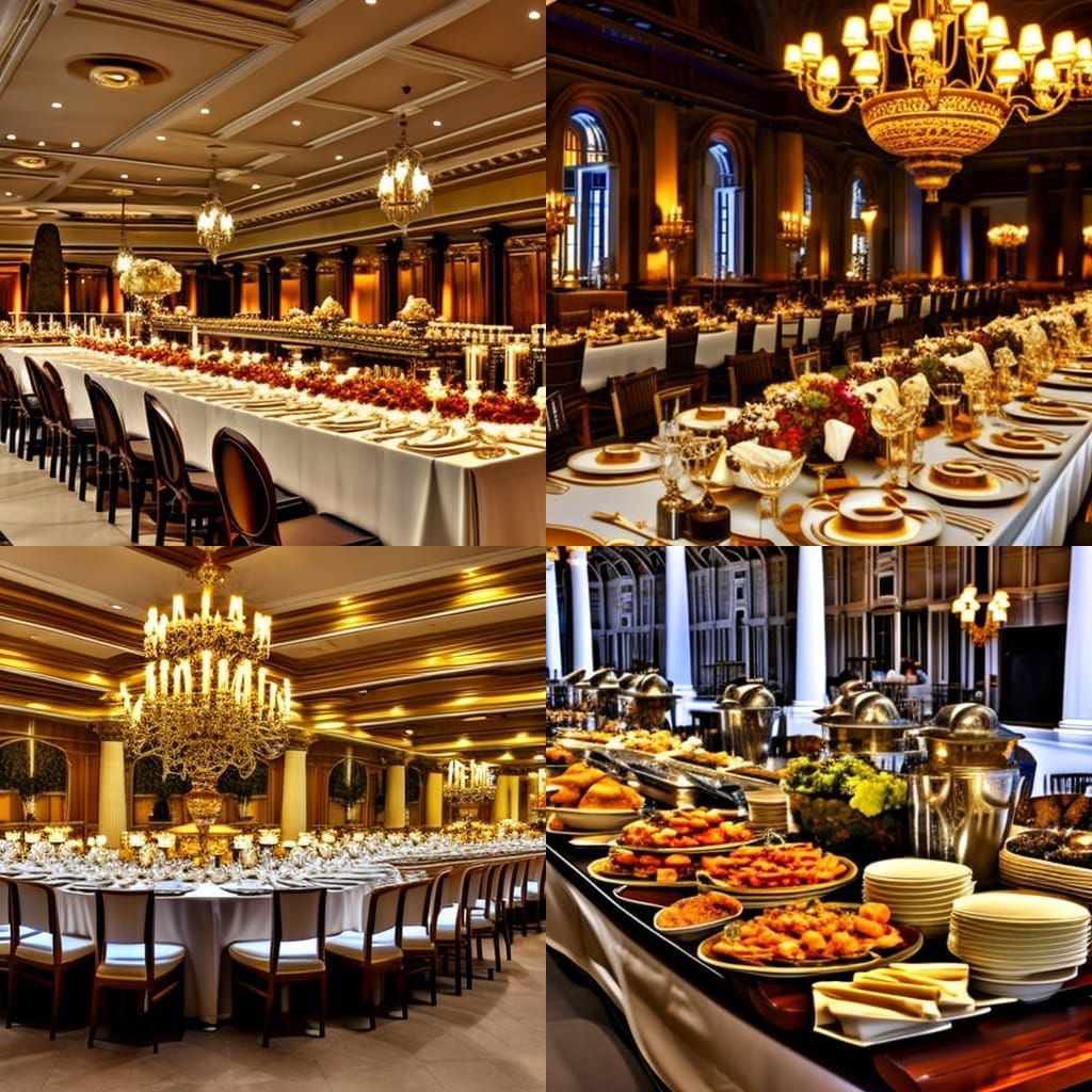Grand Banquet Buffet in Greek Architecture