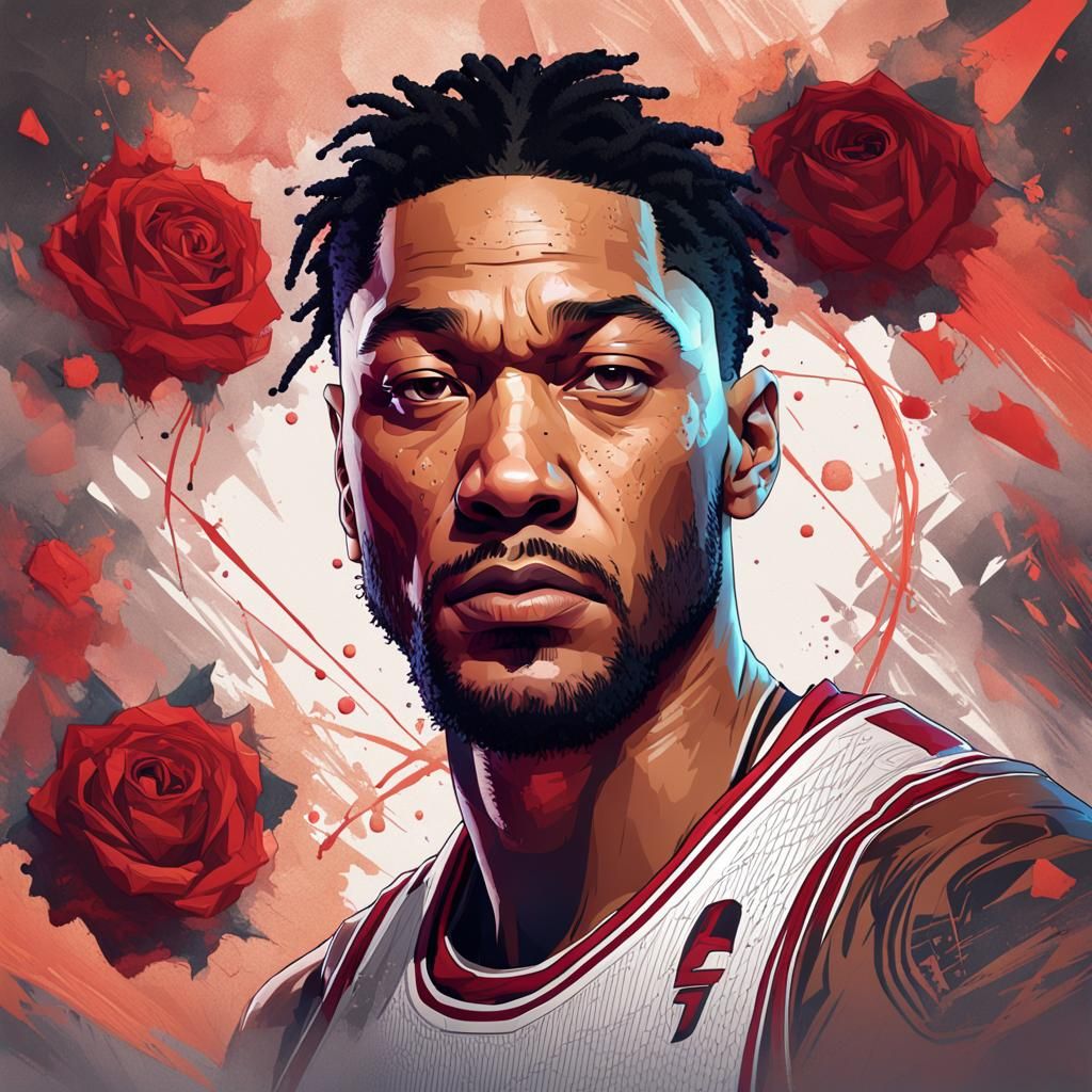 Derrick Rose Portrait in Artgerm Style