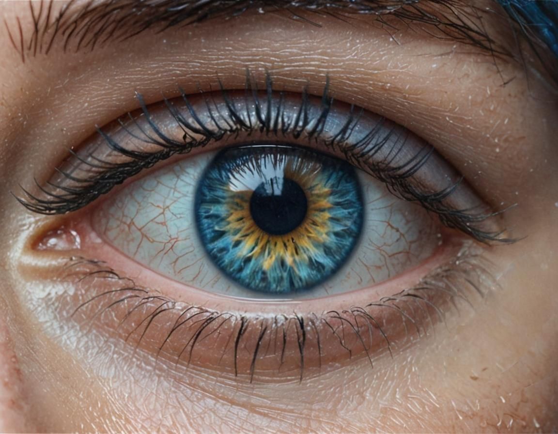 Hyperrealistic Blue Eye Close-Up in HDR