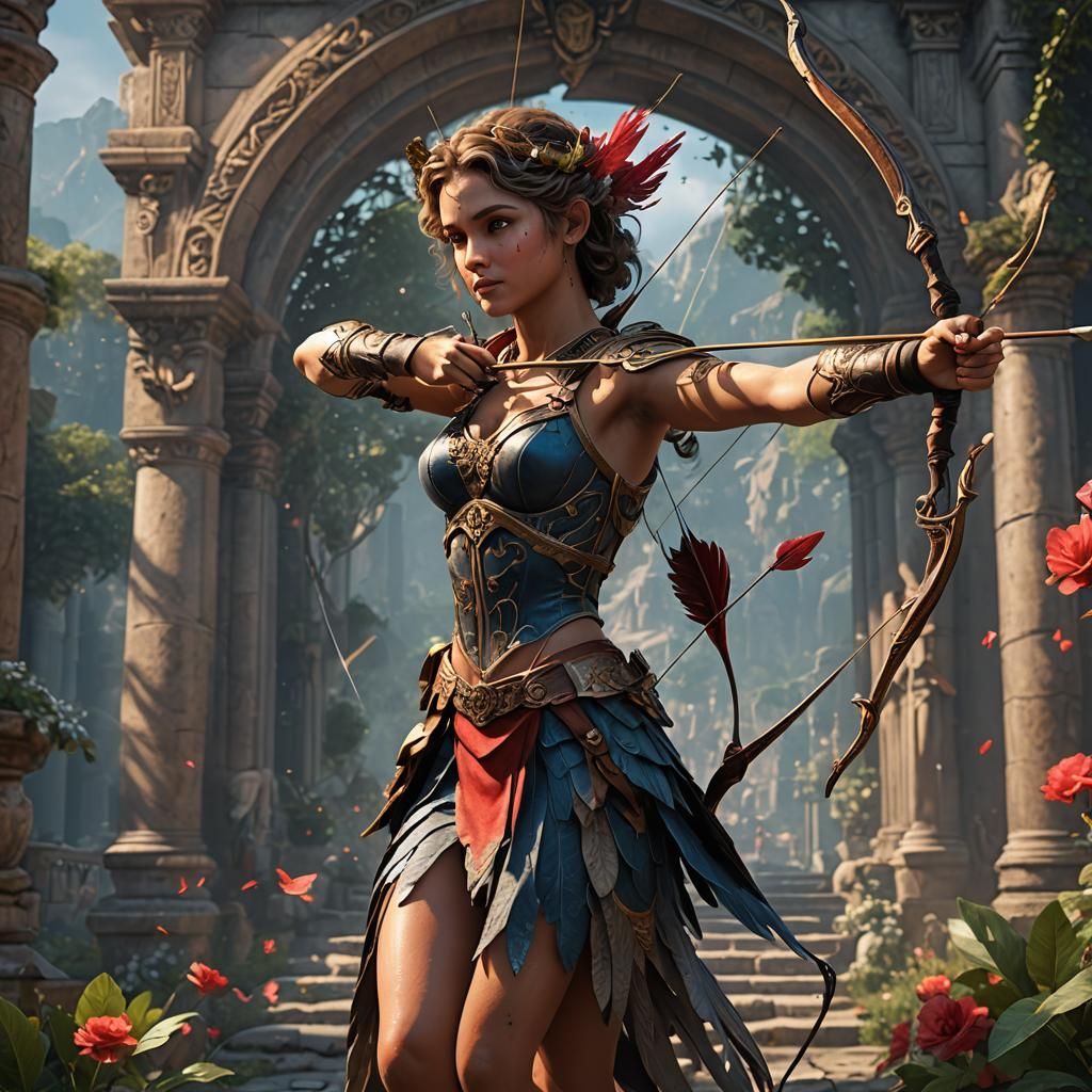 Cupid's Aim: A Detailed Fantasy Art Image