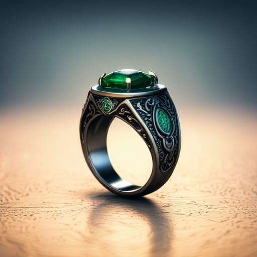 Detailed Slytherin Ring Matte Painting