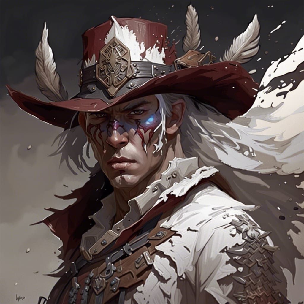 Furious Fantasy Cowboy Concept Art in Digital Style