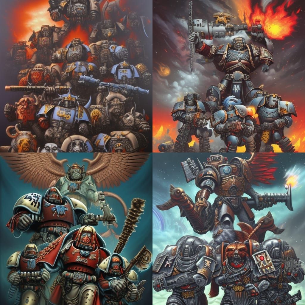 Warhammer 40K Grey Knights in Comic Book Style