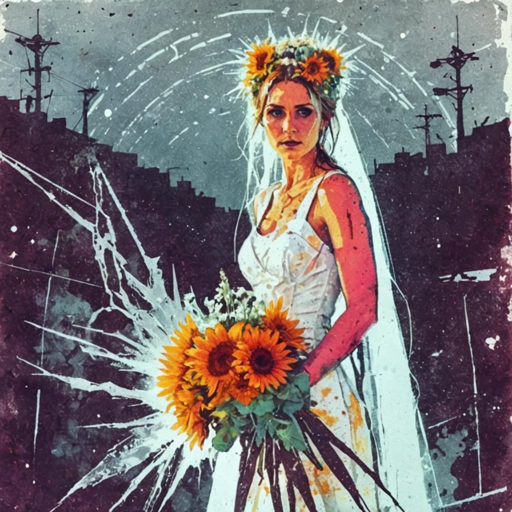 Solar Punk Bride in Post-Apocalyptic Sunscape