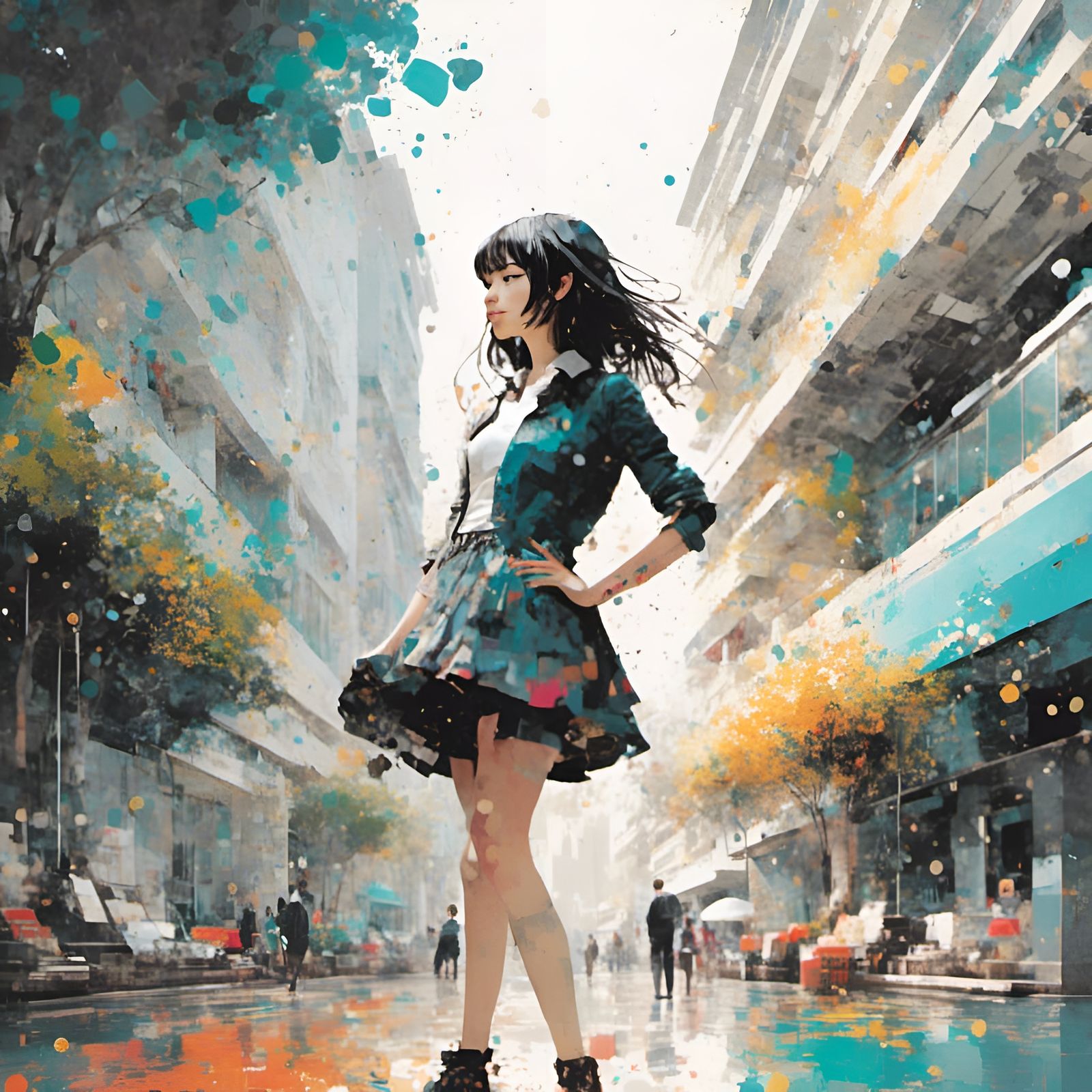 LoRA Model Applied: Stylized AI Image Generation