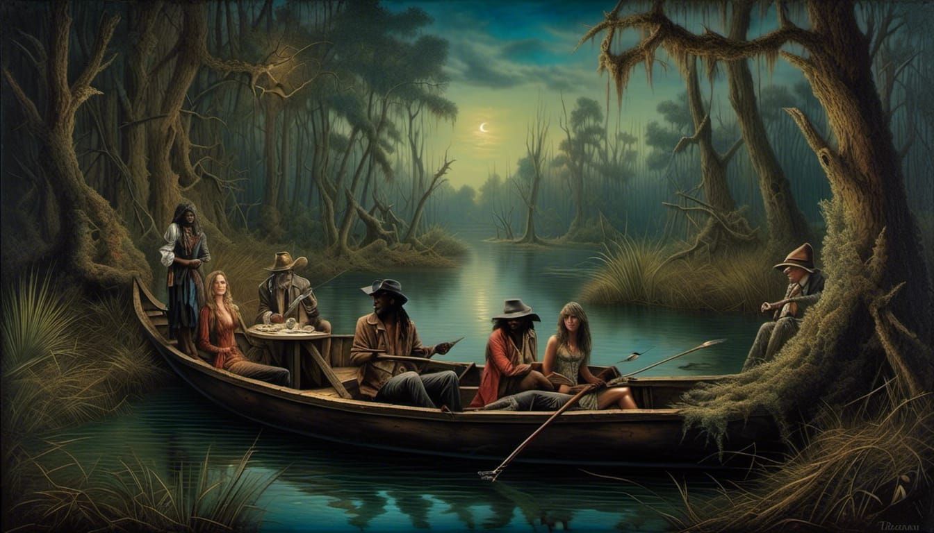Bayou Fantasy Trompe L'Oeil Painting