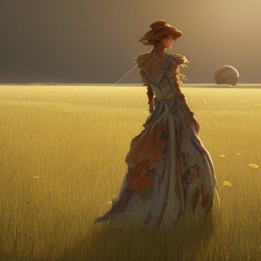 Scarecrow in Ball Gown: Hyperdetailed Concept Art
