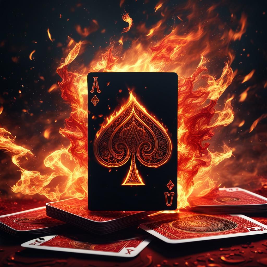 Ace Card Ablaze: Detailed Fantasy Art