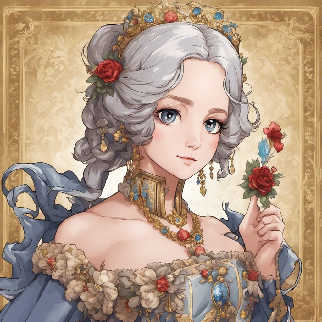 Catherine the Great Portrait in Anime Style