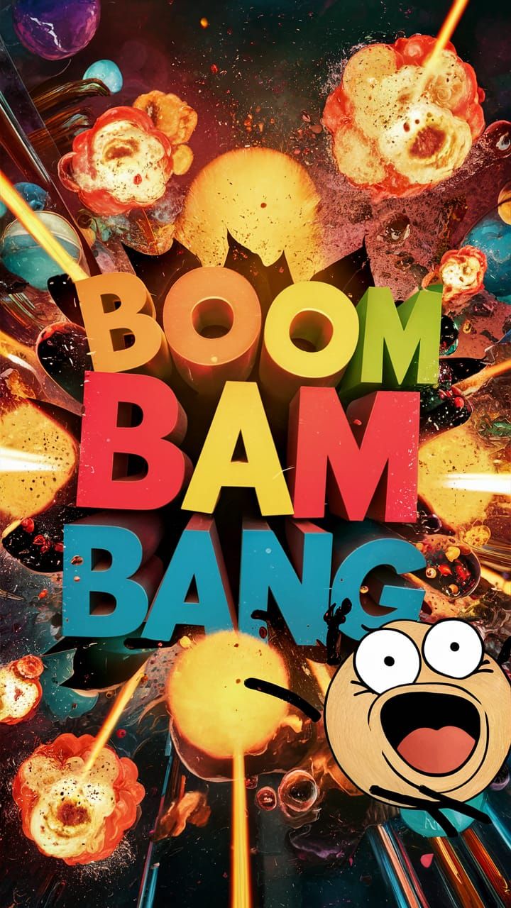 Explosive Comic Scene with 'Boom Bam Bang'