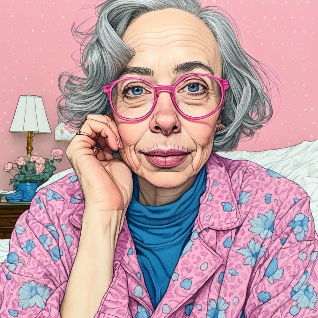 Ink Portrait of a Trans Woman in Rockwell Style