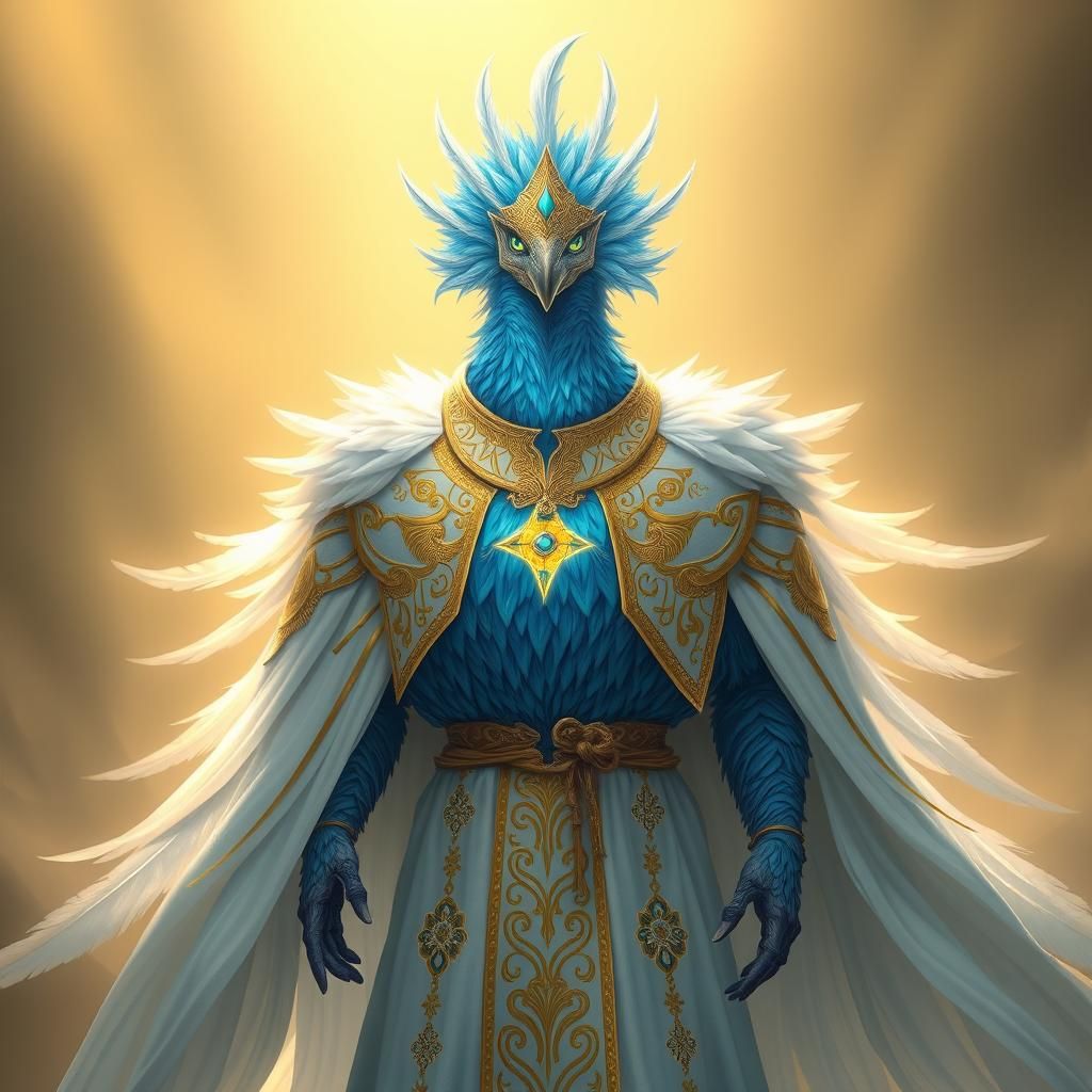 Aarakocra Cleric in Golden Light: Fantasy Art