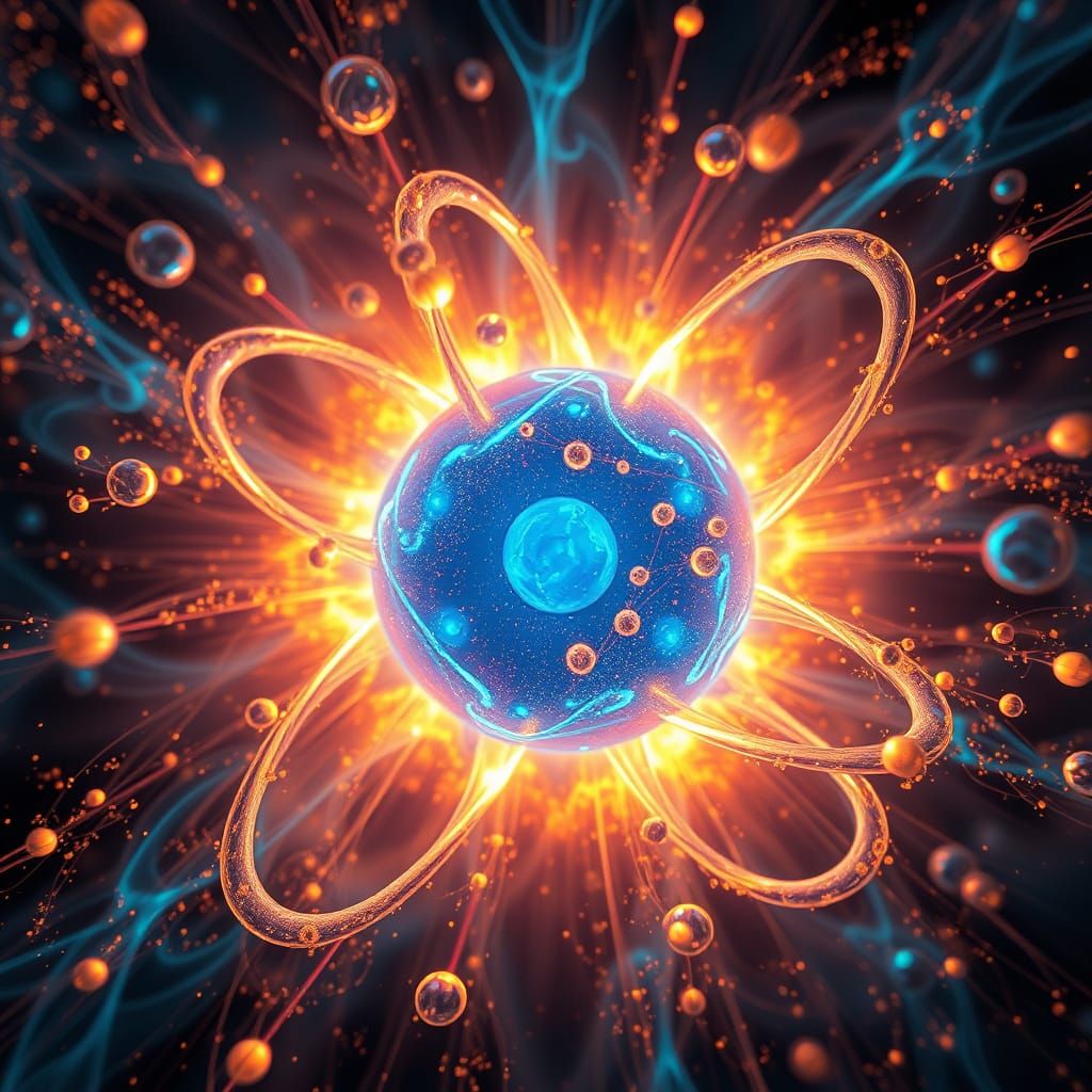 Mystical Atomic Vortex in Vibrant, Electric Blue and Golden ...
