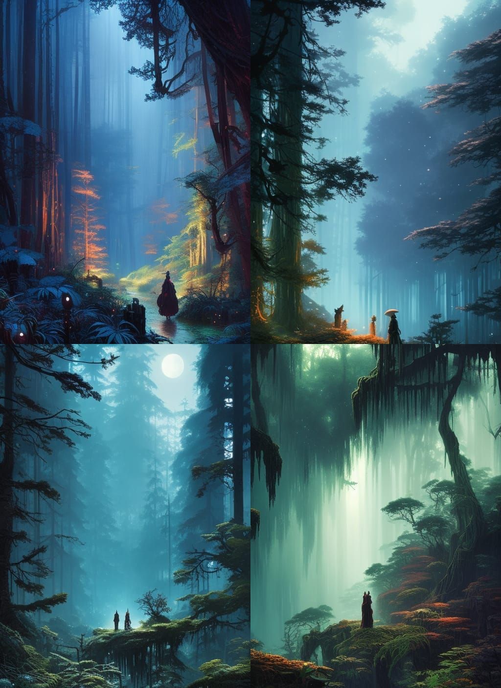 Forest of the Night: Gritty Watercolor Masterpiece