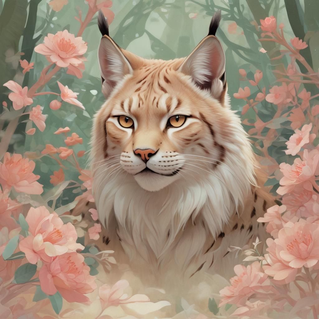 Majestic Lynx in a Vibrant Comic Book Style