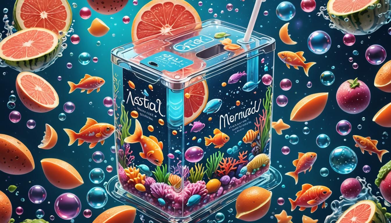 Astral Juice Box Aquarium in Cosmic Surrealism