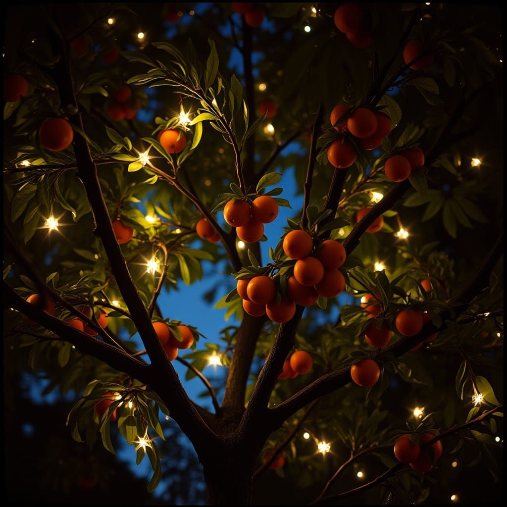 Glowing Star Tree: Cinematic Film Still