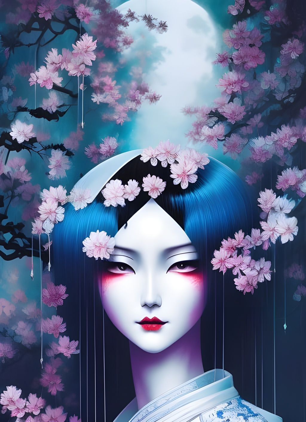 Ethereal Ghostly Geisha Portrait