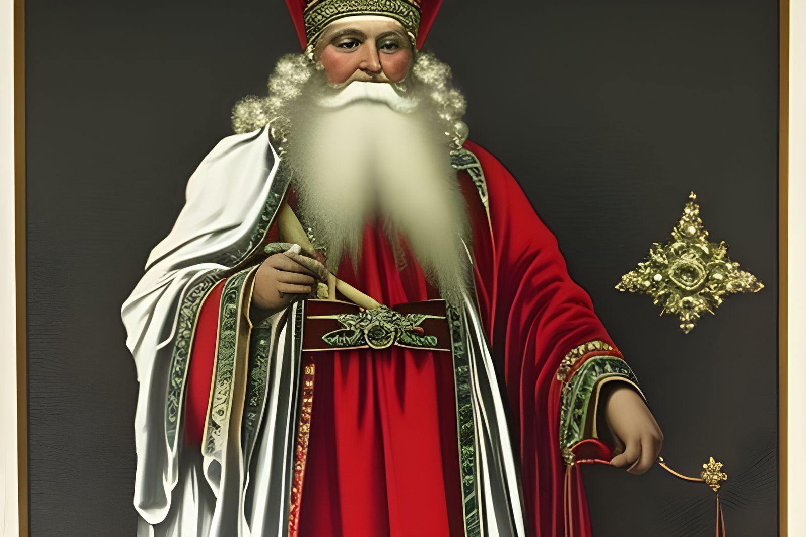 Victorian Father Christmas in Art Nouveau Style