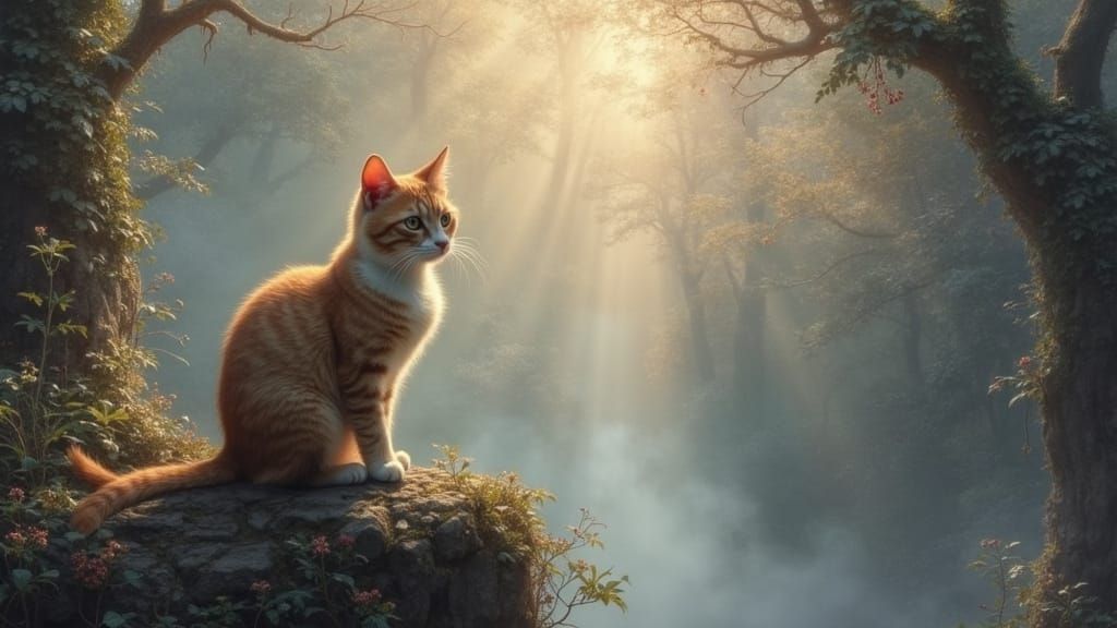 Michelangelo's Masterpiece Reimagined with Whimsical Felines