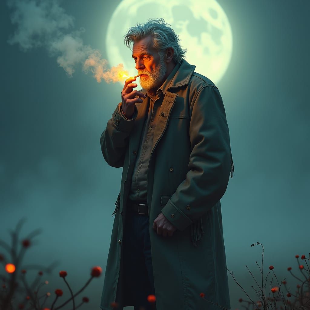 Mystical Smoker in High-Fantasy Digital Art