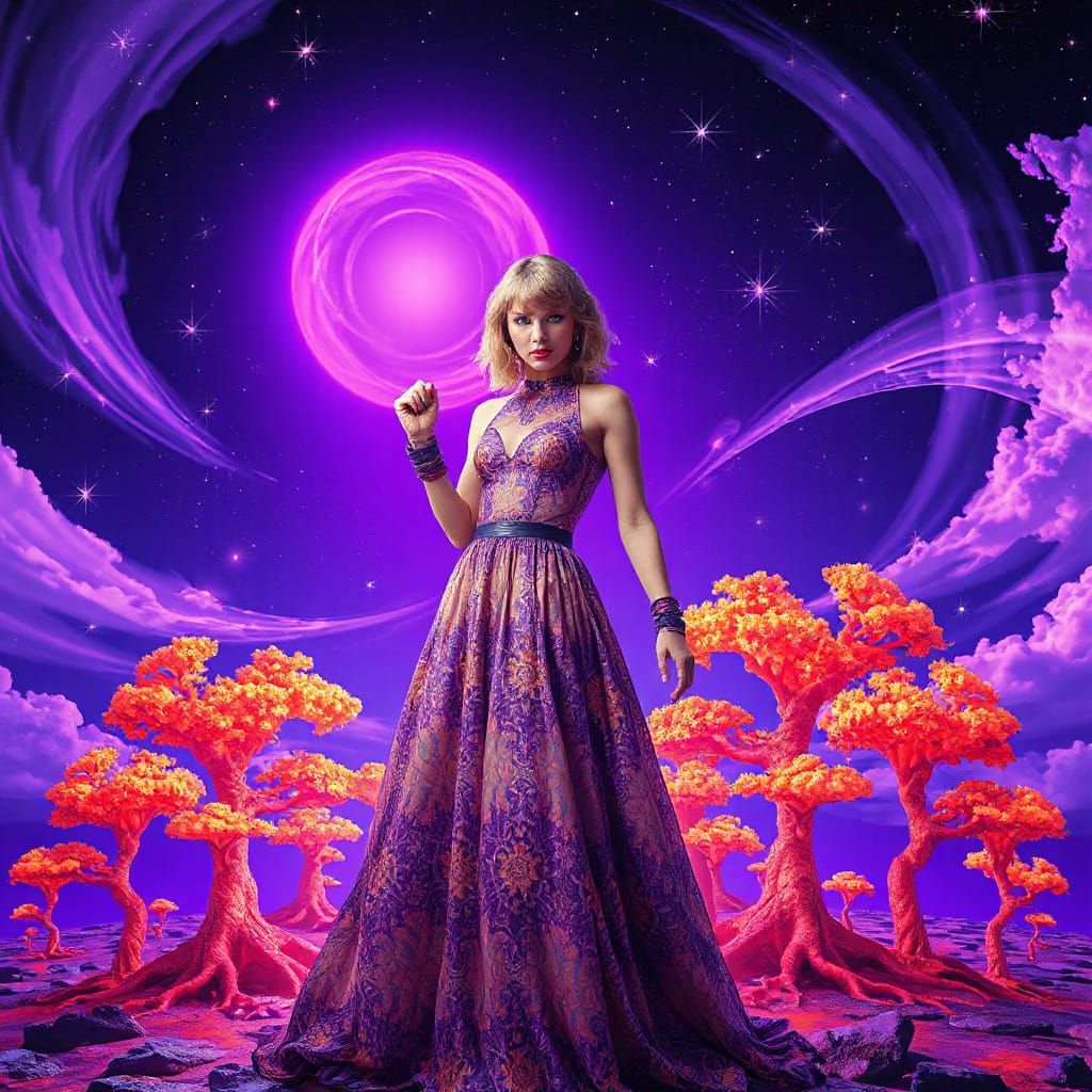 "Purple & Orange"🧡 “Spectrum Collision: Where Purple Dreams Burn Orange”...Taylor...