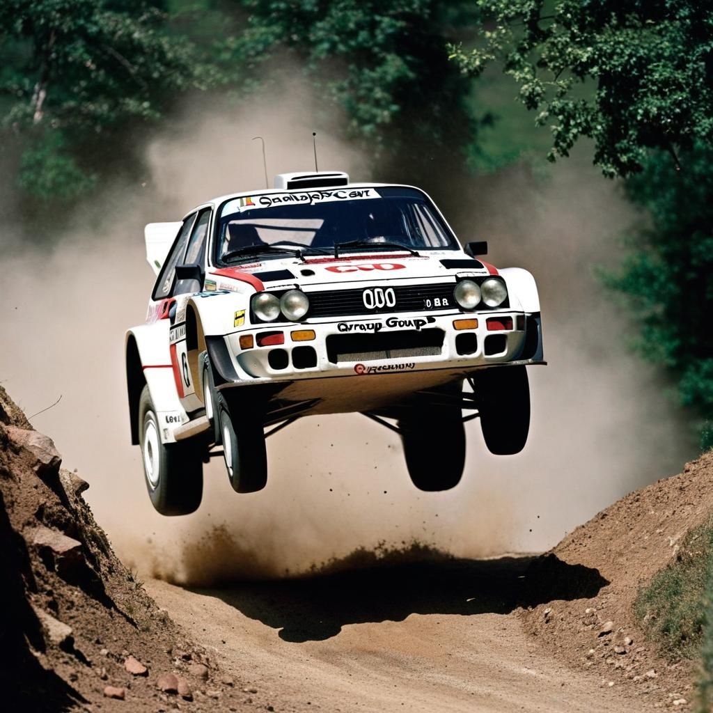 Audi Group B Rally Car Jumping