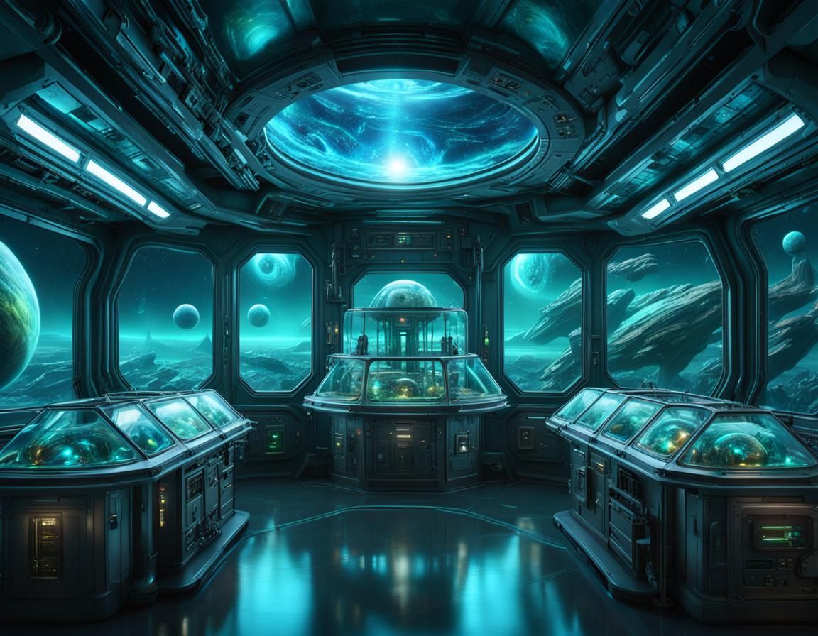 Alien Lab: Bioluminescent Bodies in Glass, Digital Painting