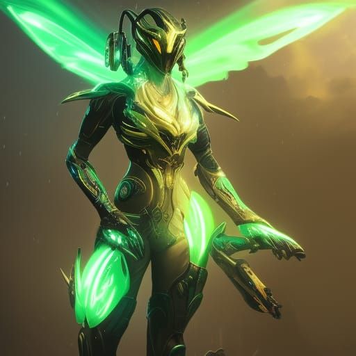 Neon Green Warframe Concept Art in 8K