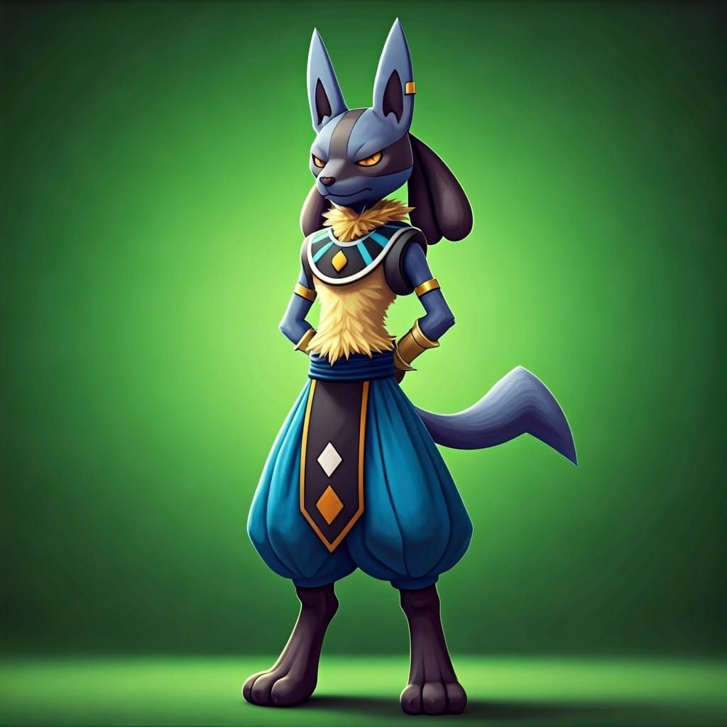 Majestic Lucario in Lord Beerus Attire