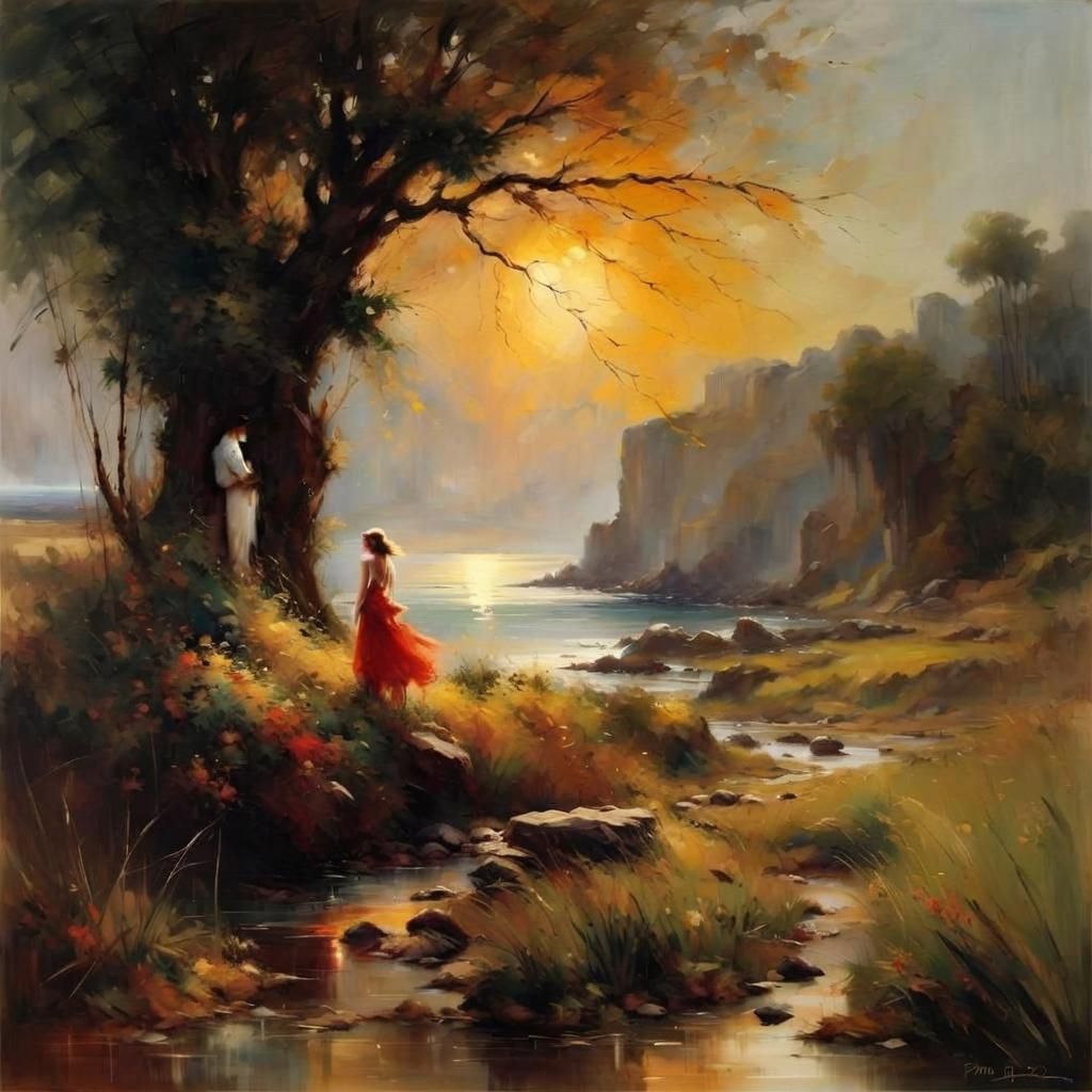 Brown Tree Oil Painting