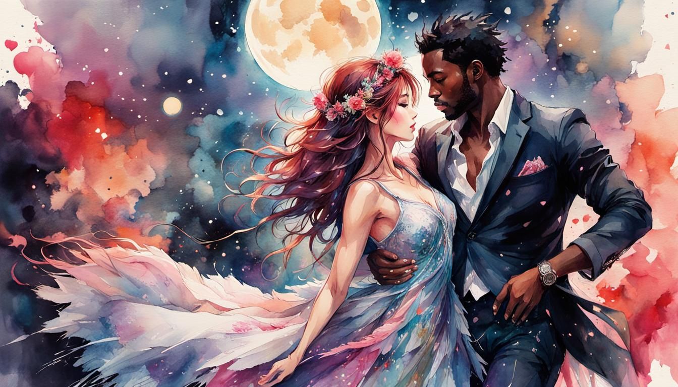 Romantic Dance: Watercolor Manga Illustration