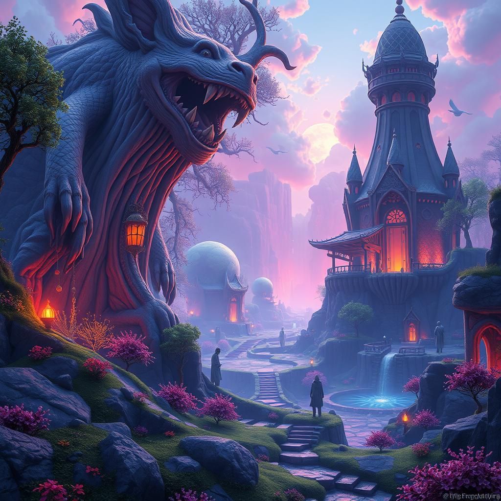 Mystical World in Dreamlike Style