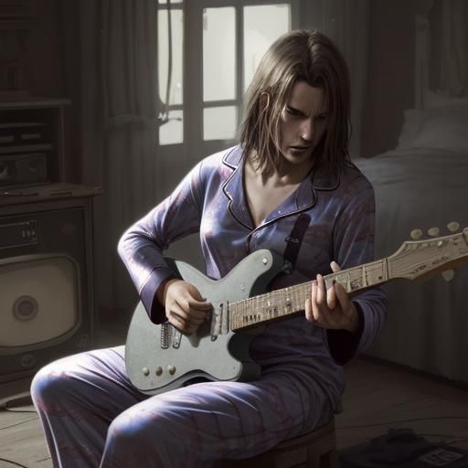 Sinister Pyjama Party with Guitar in Fantasy Style