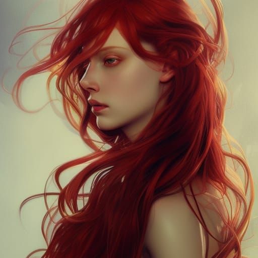 Beautiful Siren Portrait in Hyperdetailed Digital Art Style
