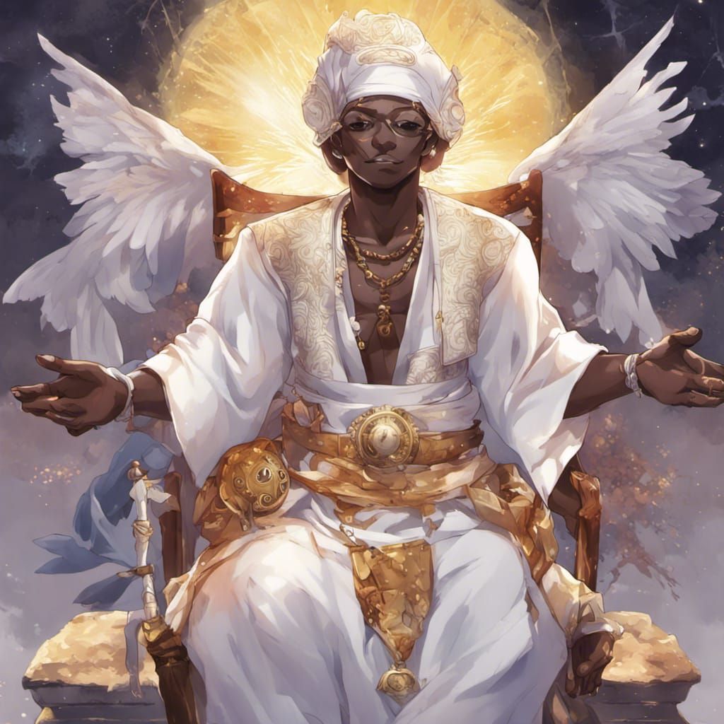 Obatala: Yoruba God in Anime Key Visual Style