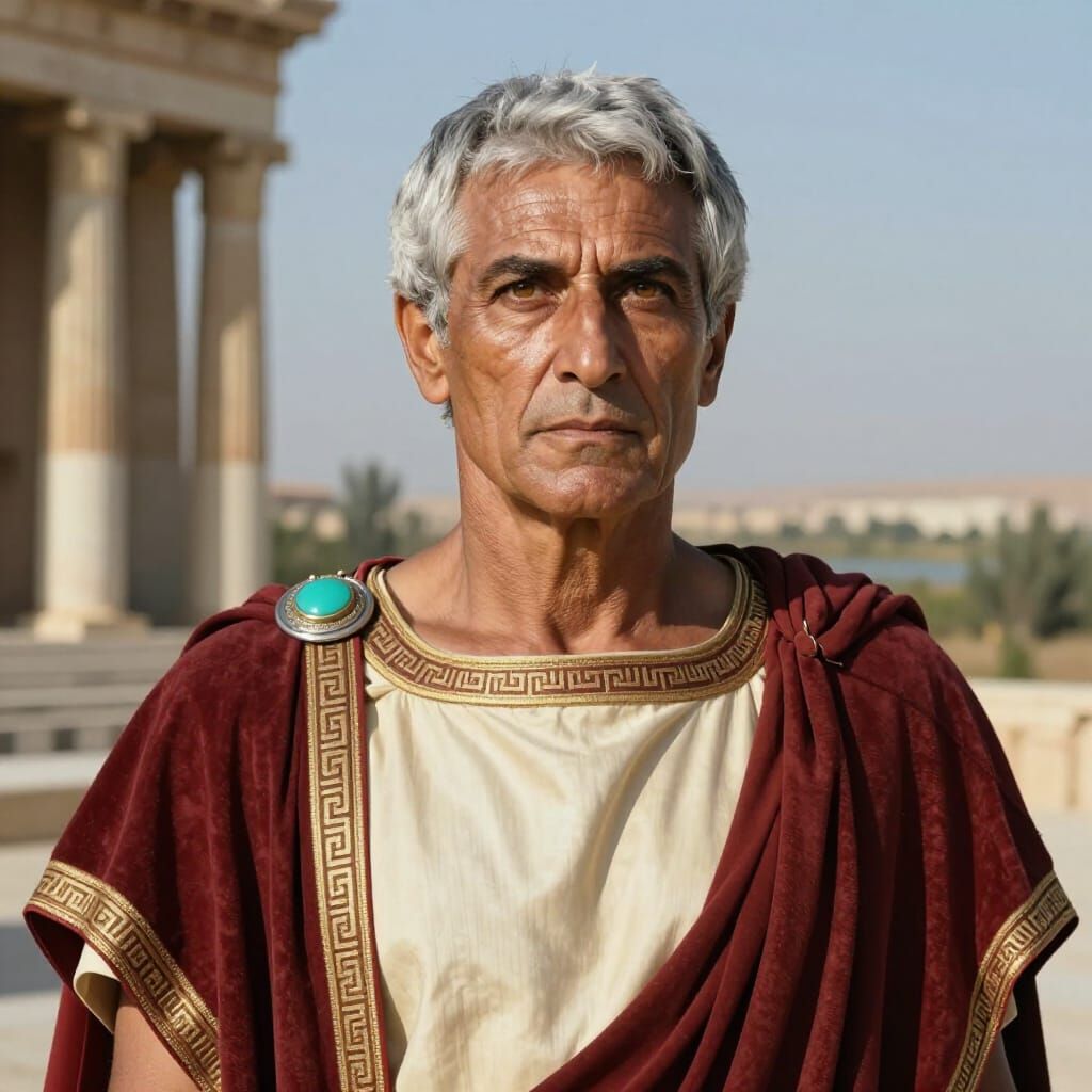 Greco-Bactrian King Agathokles in Photorealistic Portrait