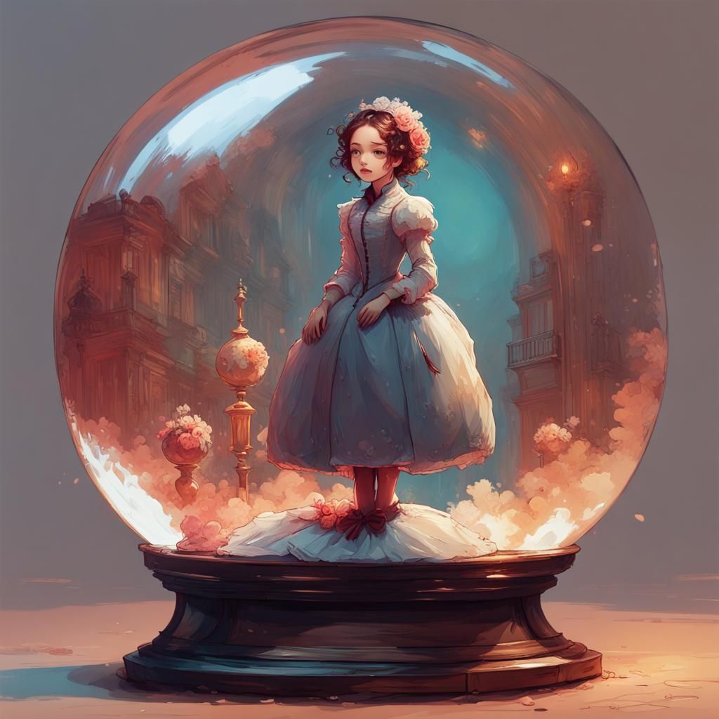 Anna Karenina in Glass Sphere, Digital Art